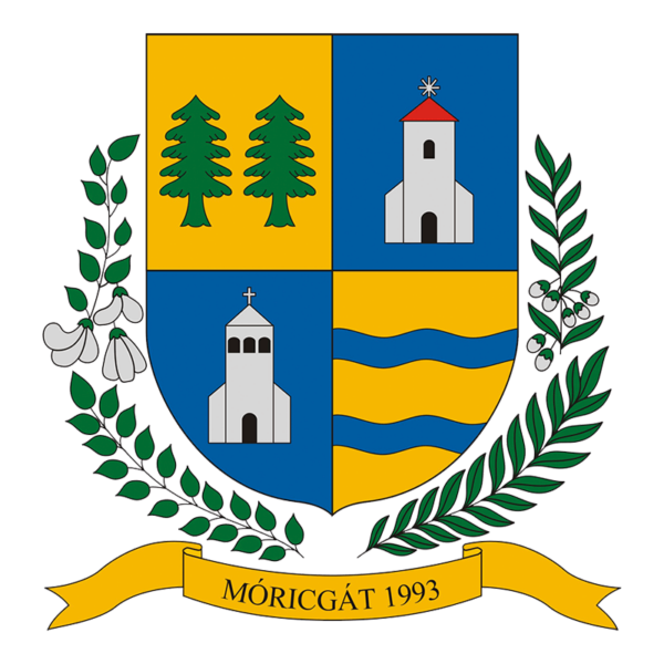 Móricgát Kiskunlacháza város testvér-településének címere